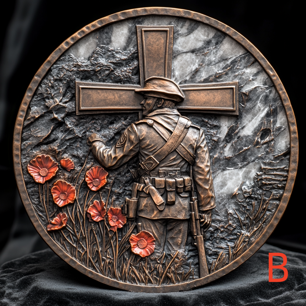 Poppy Cross Military Memorial Coin