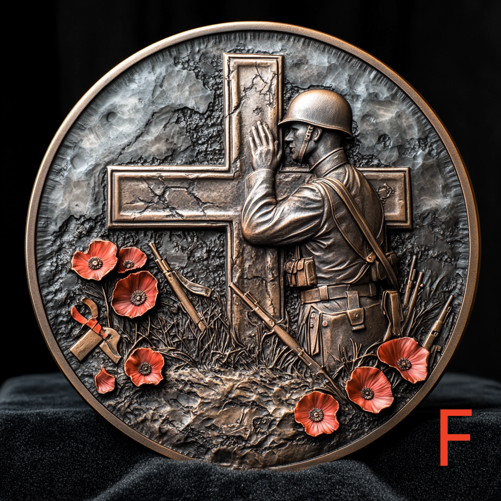 Poppy Cross Military Memorial Coin