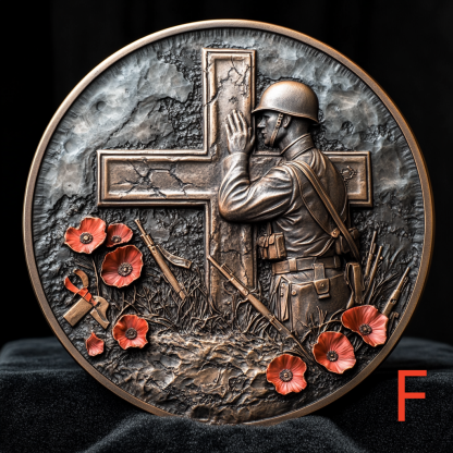 Poppy Cross Military Memorial Coin