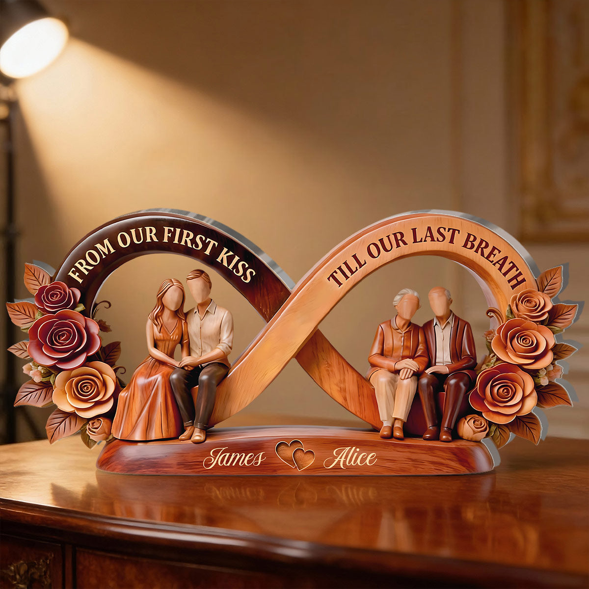 From Our First Kiss Till Our Last Breath - Personalized Custom Plaque