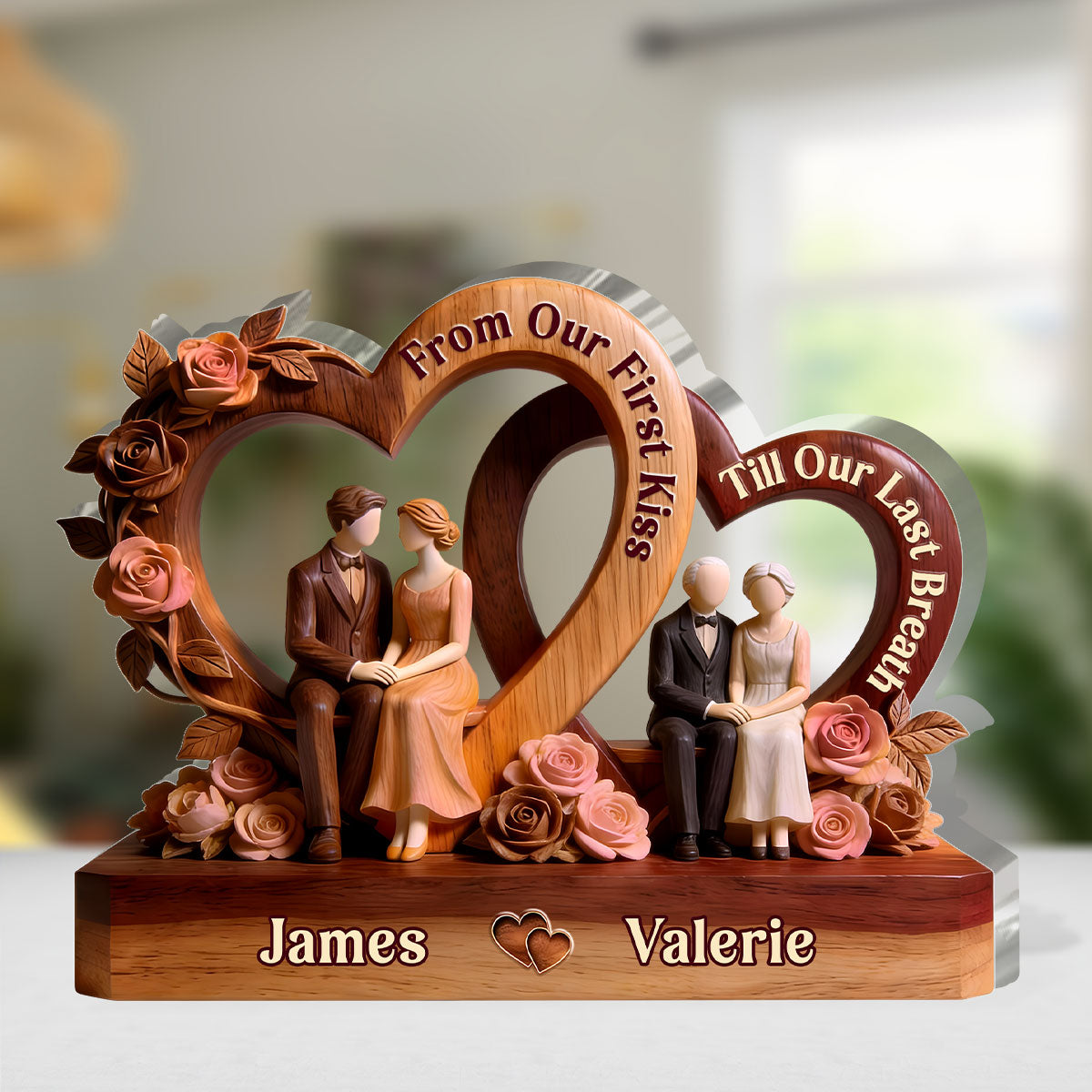 From Our First Kiss Till Our Last Breath - Personalized Custom Shaped Acrylic Plaque