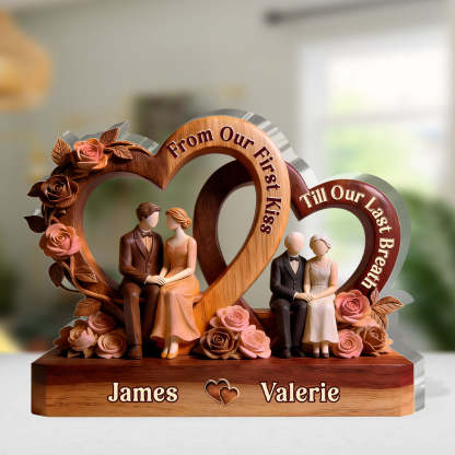 From Our First Kiss Till Our Last Breath - Personalized Custom Shaped Acrylic Plaque