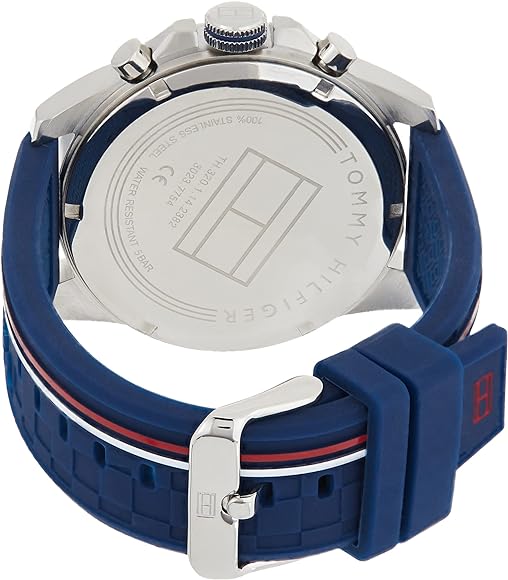 Amazon.com: Tommy Hilfiger Mens Decker Blue Dial Blue Rubber Strap 1791476  : Clothing, Shoes & Jewelry