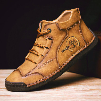 Men Vintage Hand Stitching Comfort Soft Leather Shoes