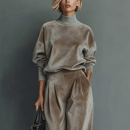 📢📢50% OFF NOW! ⏳Women’s Casual Warm Top & Wide Leg Pants 2-Piece Set