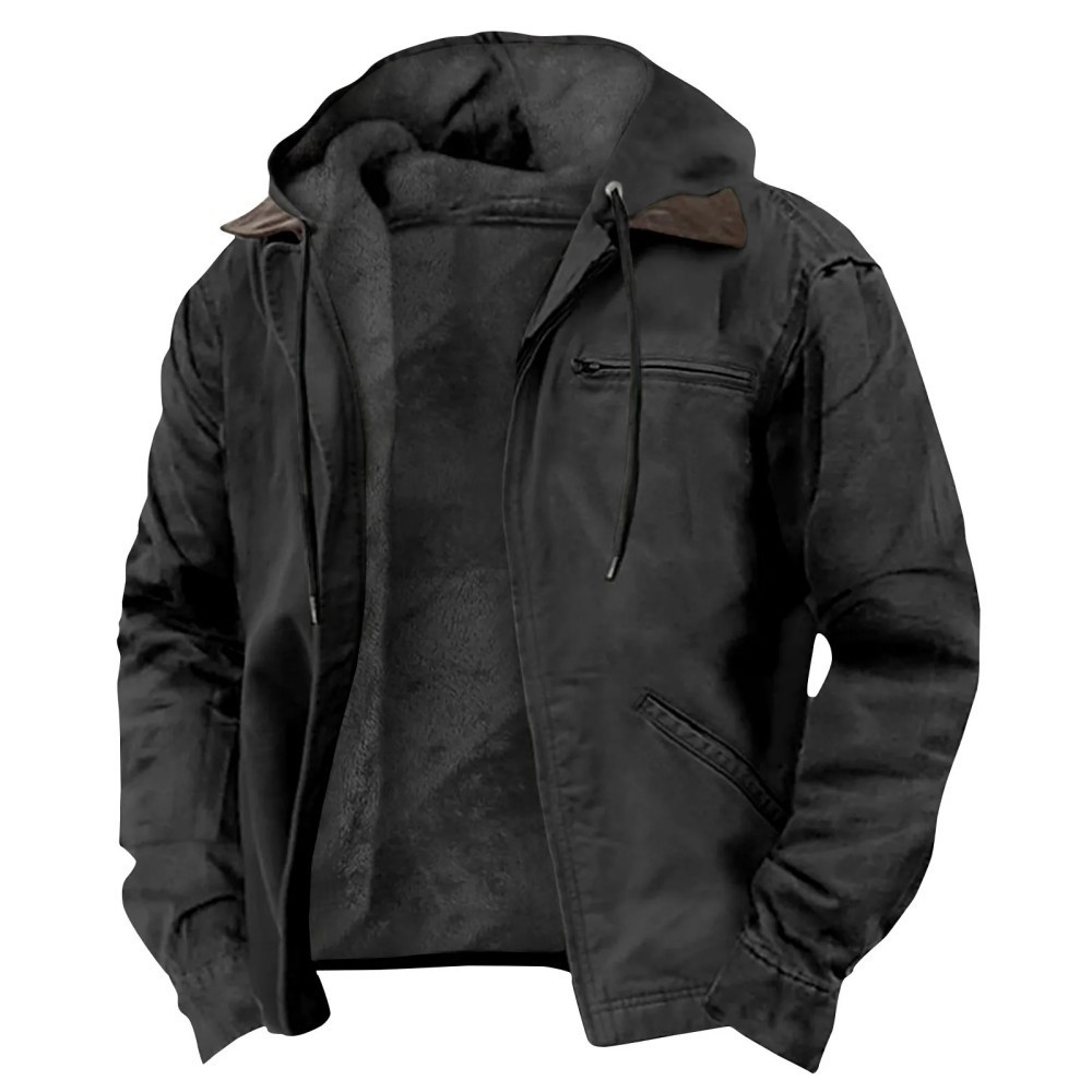 Men's Simple Fashion Hooded Street Retro Jacket
