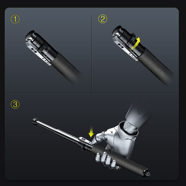 🔥🔥2025 Hot Sale Enhanced Automatic Retractable Self-Defense Multifunctional Hiking Stick