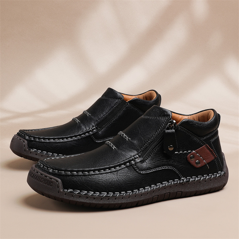 (🔥Lowest Price) Men's Waterproof Non-slip Wide Roe Handmade Cowhide Shoes Slip-on Orthopedic Shoes Driving Shoes, Suitable For Any Scene(🔥Free Orthopedic Insole)