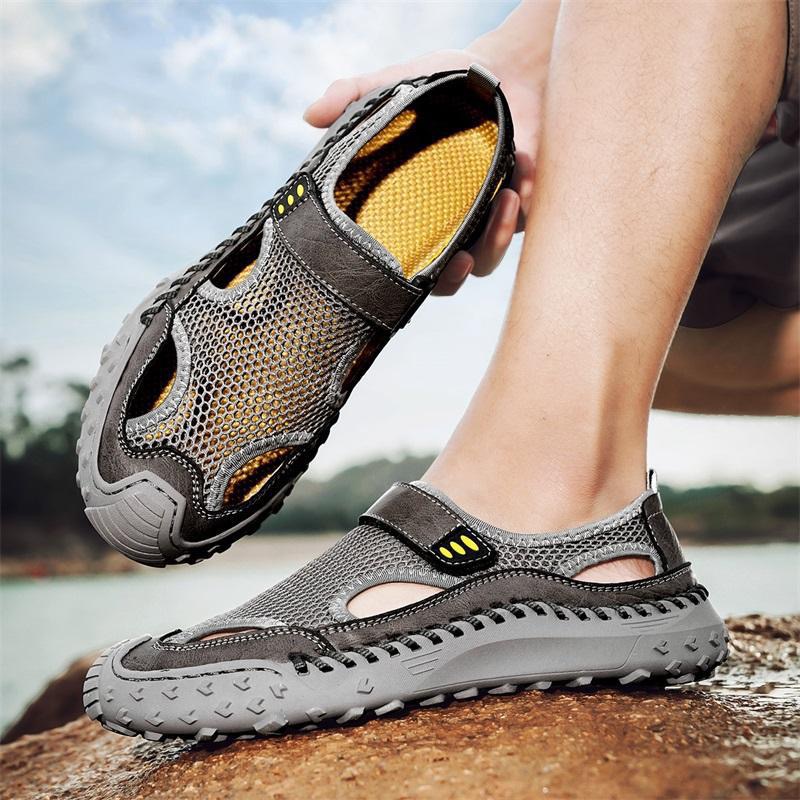 ⏰Last Day! 45% OFF  🔥Men's  Handmade Cowhide Breathable Mesh Sandals