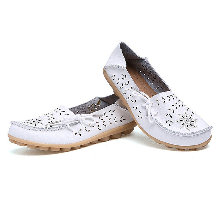 Vanccy- Leather Loafers Flats-walkjoyful