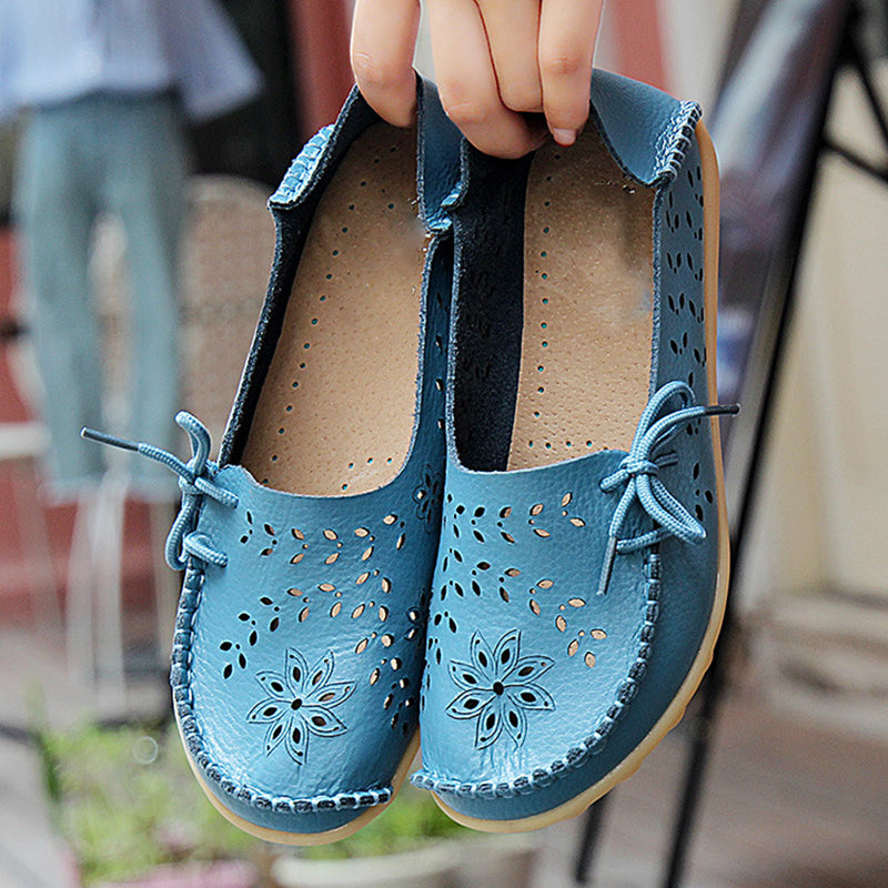 Vanccy- Leather Loafers Flats-walkjoyful