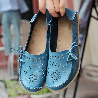 Vanccy- Leather Loafers Flats-walkjoyful