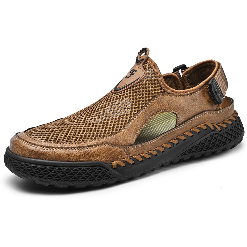 Men Handmade Genuine Leather Breathable Outdoor Sandals by GARB