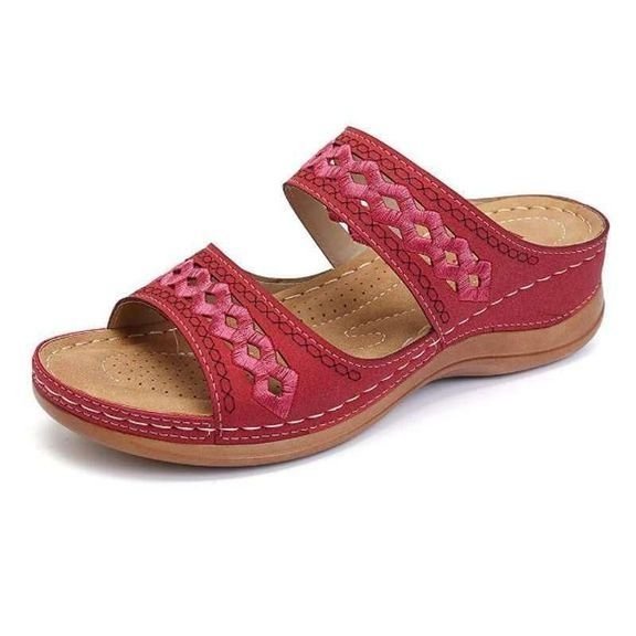 Women Premium Arch-support Orthopedic Faux Embroidery Women Sandals-burnzay