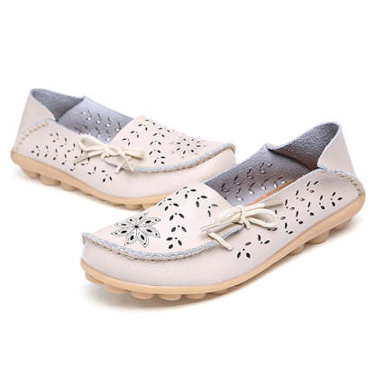 Vanccy- Leather Loafers Flats-walkjoyful