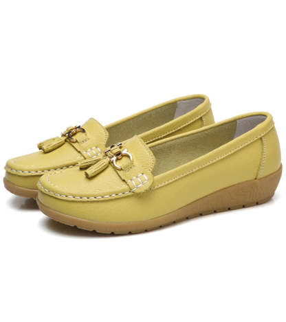 Vanccy-Women Flats Ballet Leather Shoes-walkjoyful