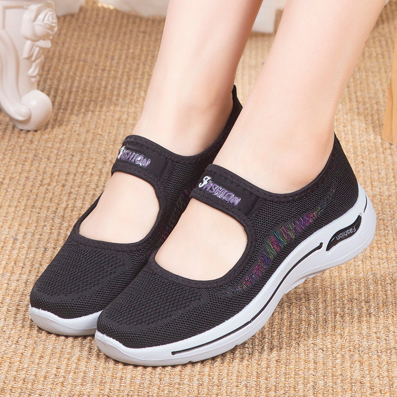 Fashion Hollow Casual Sport Shoes Women Comfort Light Running Women's Shoes Flat Loafers-walkjoyful