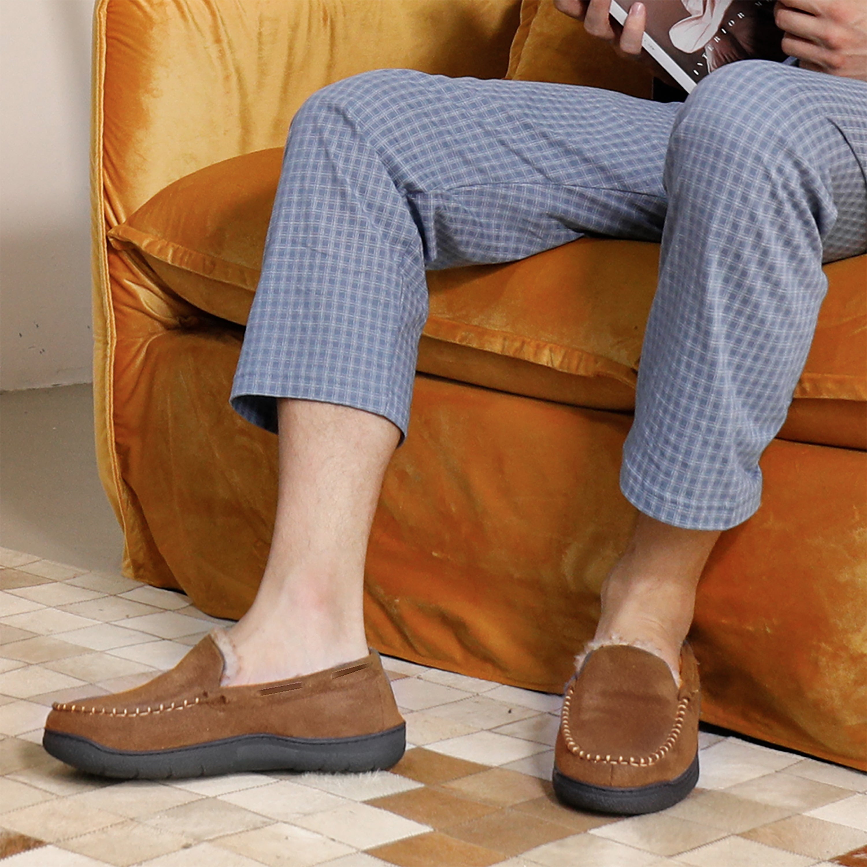 Men's Winter Warm Fleece Lined Moccasins-walkjoyful