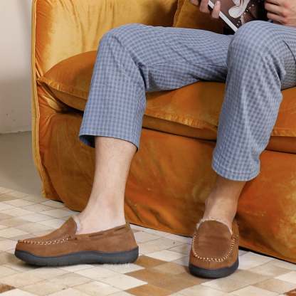 Men's Winter Warm Fleece Lined Moccasins-walkjoyful