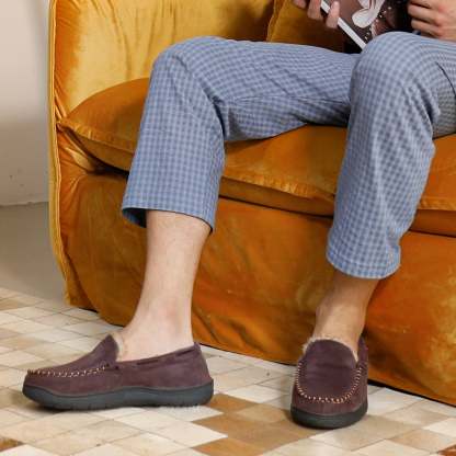 Men's Winter Warm Fleece Lined Moccasins-walkjoyful