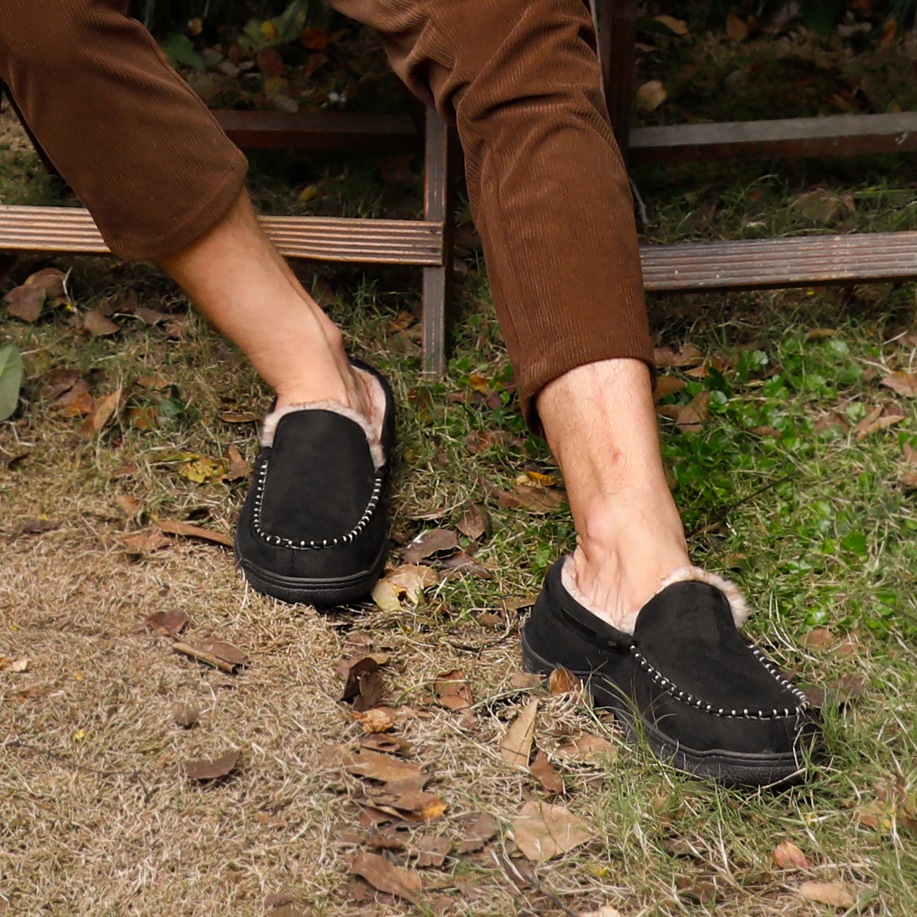Men's Winter Warm Fleece Lined Moccasins-walkjoyful