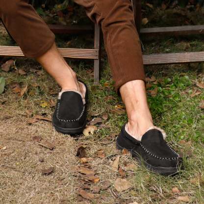 Men's Winter Warm Fleece Lined Moccasins-walkjoyful