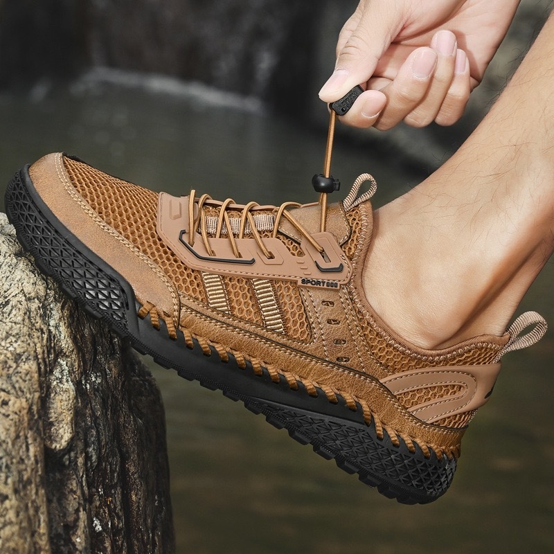 ⏰Last Day! 45% OFF 🔥 Men's Genuine Leather Breathable Wide-Toe Drawstring Orthopedic Loafers