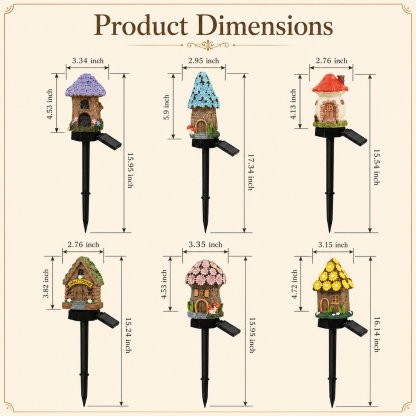 Solar Fairy-Tale Mushroom Cottage Garden Light