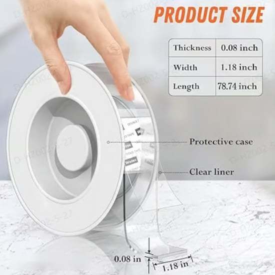 ✨Extra Large Double Sided Tape , Clear & Tough Nano Tape, Multipurpose Mounting Tape