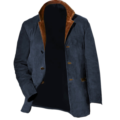 Men's Vintage  Calfskin Leather Blazer-walkjoyful