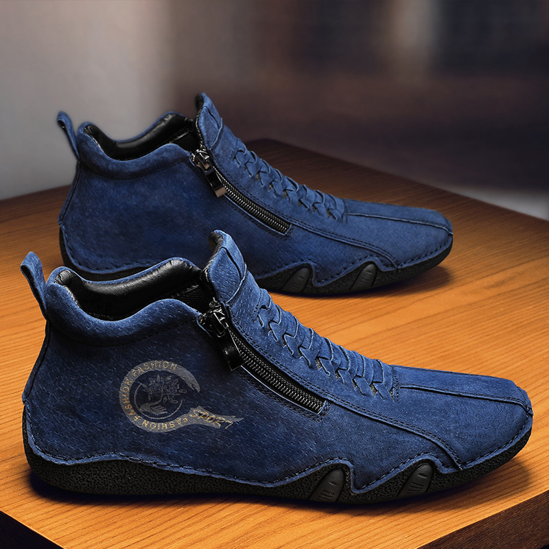 MEN'S CASUAL HANDMADE LEATHER COMFORTABLE SOFT SOLE ANKLE BOOTS