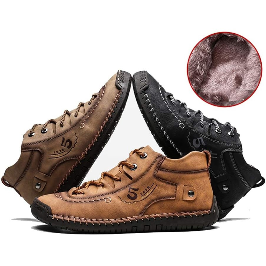 Roman High Shoes - Men Casual Leather Vintage Hand-stitching Ankle Boots