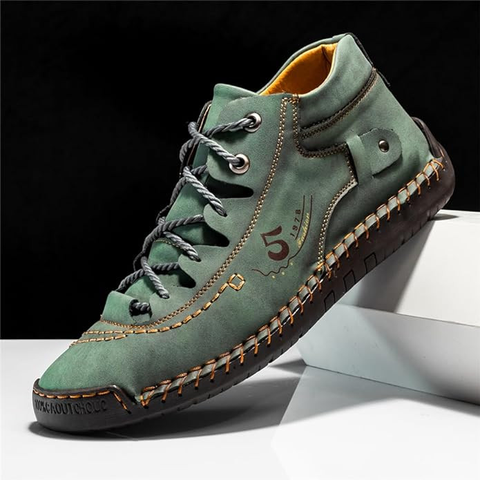 Roman High Shoes - Men Casual Leather Vintage Hand-stitching Ankle Boots
