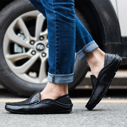 🚶👞 50% OFF !!!⏱️Clearance!!🌟Men's Casual Fashion Premium Leather Low-top Driving Boat Moccasins