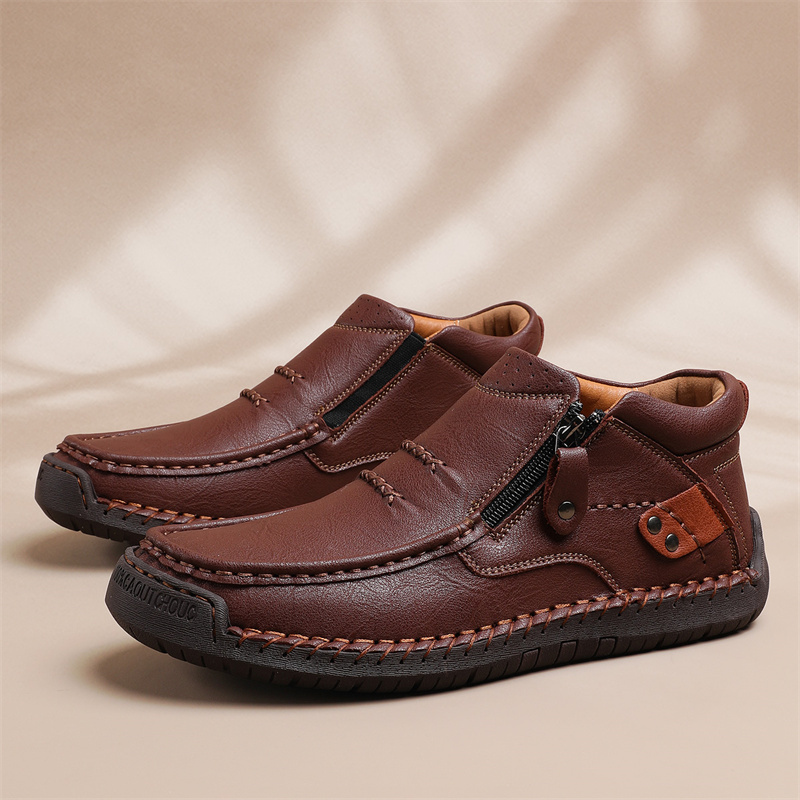 (🔥Lowest Price) Men's Waterproof Non-slip Wide Roe Handmade Cowhide Shoes Slip-on Orthopedic Shoes Driving Shoes, Suitable For Any Scene(🔥Free Orthopedic Insole)