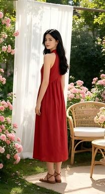 Mother's Day Gift AgeRose Halter Neck Maxi Dress Women Minimalist Casual Loose Fit Summer Beach Vacation Long Dress Lightweight with Pockets Mother's Day Gift AgeRose Halter Neck Maxi Dress Women Minimalist Casual Loose Fit Summer Beach Vacation Long Dress Lightweight with Pockets