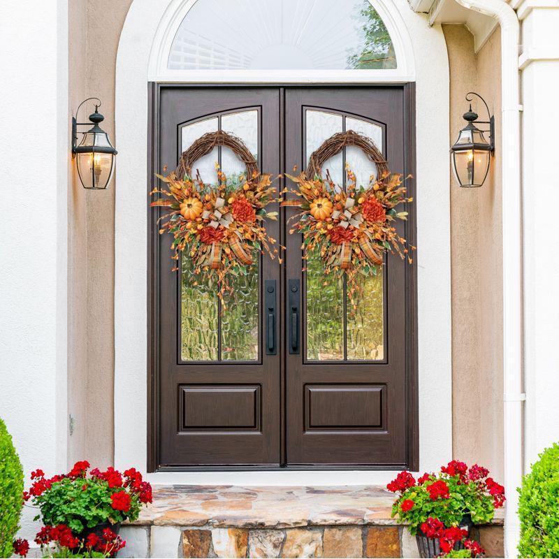 Farmhouse Pumpkin Grapevine Wreath