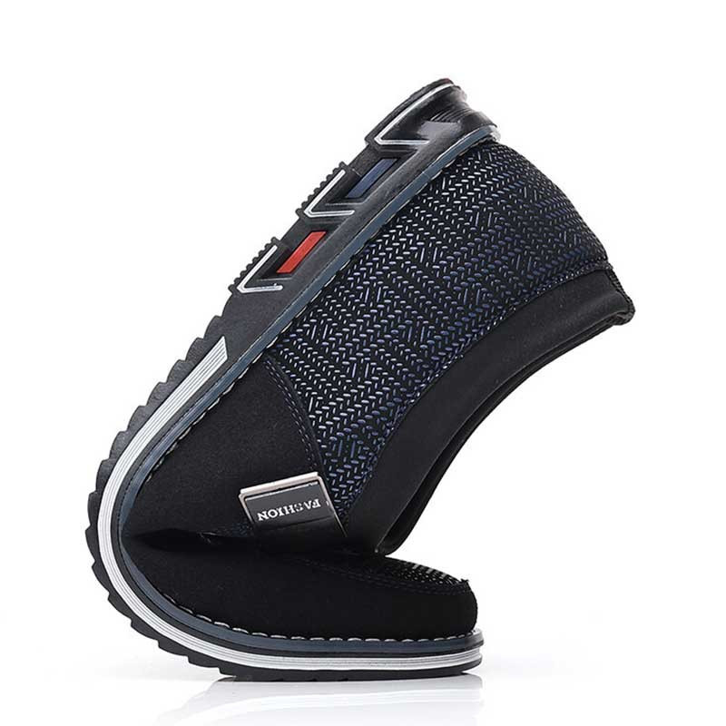 Men Business Casual Comfy Leather Slip On Shoes-burnzay