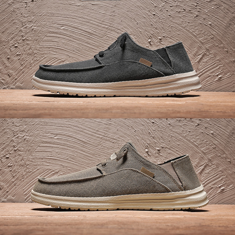 Men's Loafer Shoes Canvas Breathable Casual Slip On Sneakers