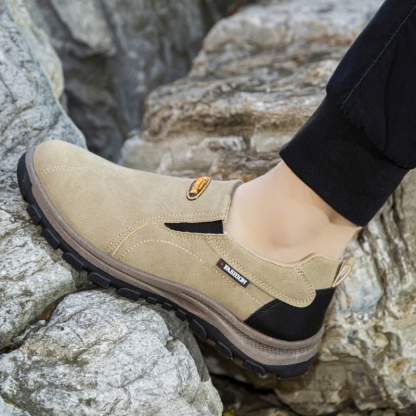 (⏰Limited Time 70% Discount off)Men's Outdoor Breathable Genuine Leather Shoes Non-slip Slip-On Shoes Arch Support Orthopedic Shoes-walkjoyful