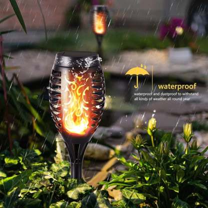 Solar Powered Fire Flame Design Garden Light