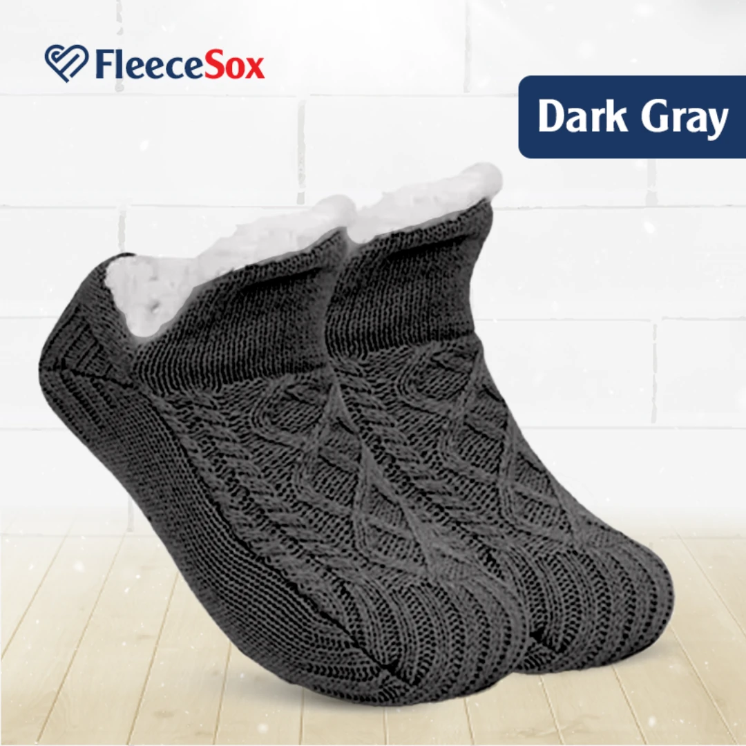 FleeceSox - Fleece-Lined Non-Slip Thermal Slippers Socks-walkjoyful