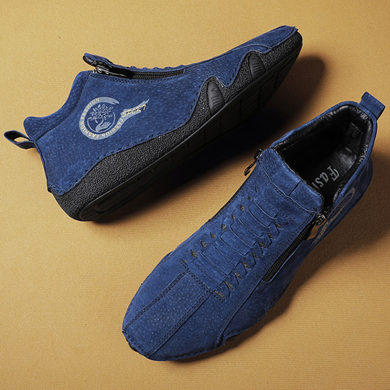 MEN'S CASUAL HANDMADE LEATHER COMFORTABLE SOFT SOLE ANKLE BOOTS