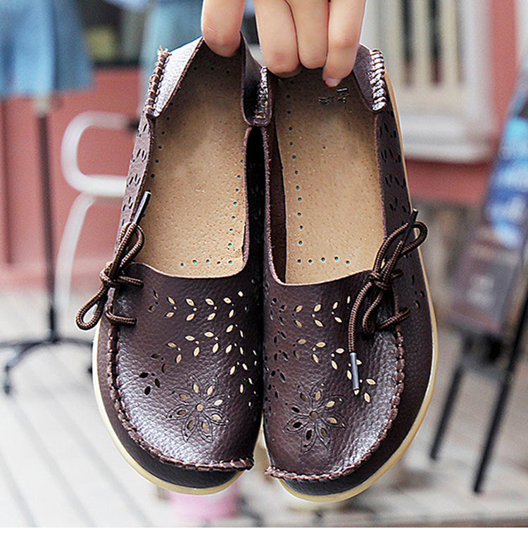 Vanccy- Leather Loafers Flats-walkjoyful