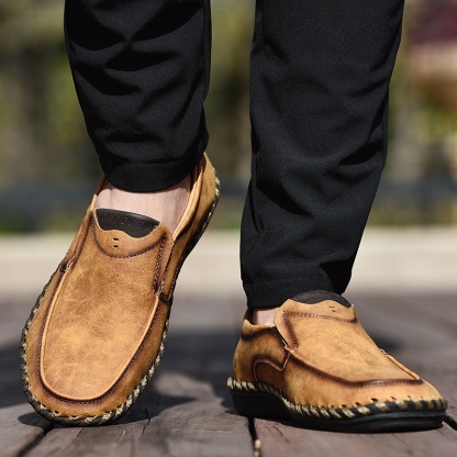 🔥Hot Sale🎁--60% OFF 🎉Mens Handmade Side Zipper Casual Comfy Leather Slip On Loafer-burnzay