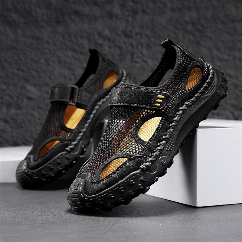⏰Last Day! 45% OFF 🔥Men's Handmade Cowhide Breathable Mesh Sandals