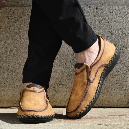 🔥Hot Sale🎁--60% OFF 🎉Mens Handmade Side Zipper Casual Comfy Leather Slip On Loafer-burnzay