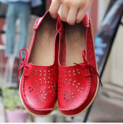 Vanccy- Leather Loafers Flats-walkjoyful