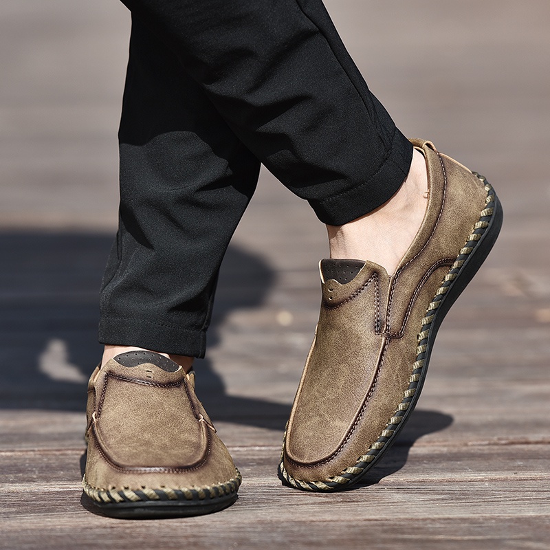 🔥Hot Sale🎁--60% OFF 🎉Mens Handmade Side Zipper Casual Comfy Leather Slip On Loafer-burnzay