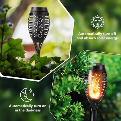 Solar Powered Fire Flame Design Garden Light